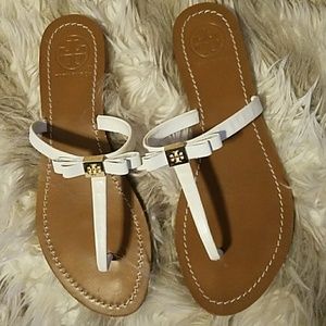 Tory Burch - Mini Miller flat white thong sandal.